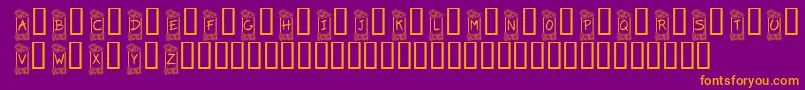 KrFlowerFrame Font – Orange Fonts on Purple Background