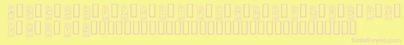 KrFlowerFrame-Schriftart – Rosa Schriften auf gelbem Hintergrund