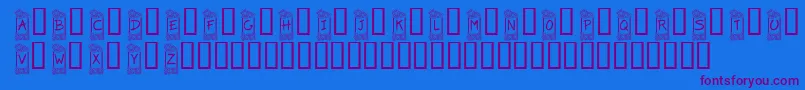 KrFlowerFrame Font – Purple Fonts on Blue Background