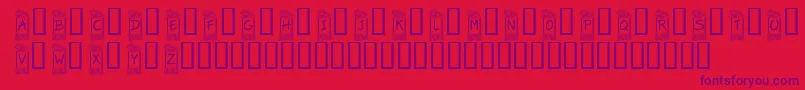 KrFlowerFrame-Schriftart – Violette Schriften auf rotem Hintergrund