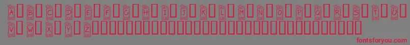 KrFlowerFrame Font – Red Fonts on Gray Background