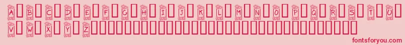 KrFlowerFrame Font – Red Fonts on Pink Background