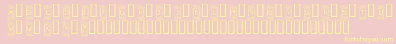 KrFlowerFrame-Schriftart – Gelbe Schriften auf rosa Hintergrund