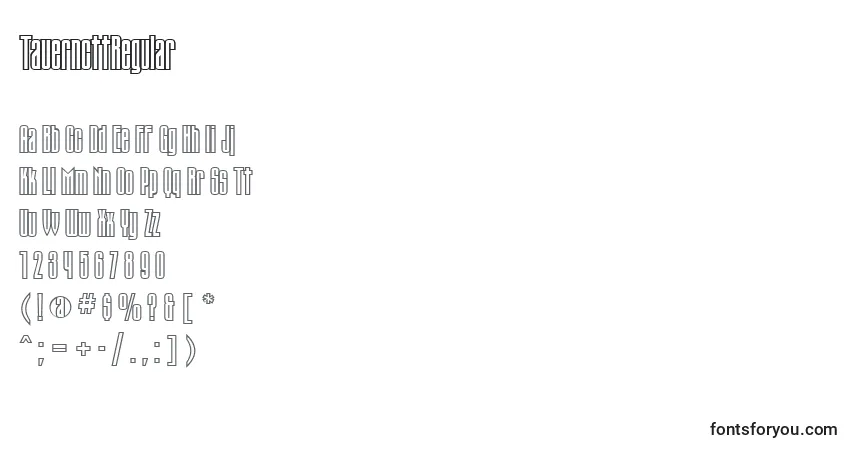 TauerncttRegularフォント–アルファベット、数字、特殊文字