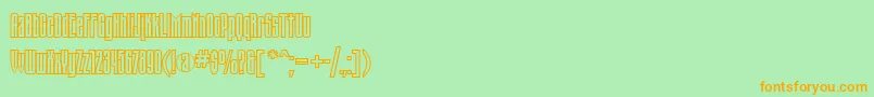 フォントTauerncttRegular – オレンジの文字が緑の背景にあります。