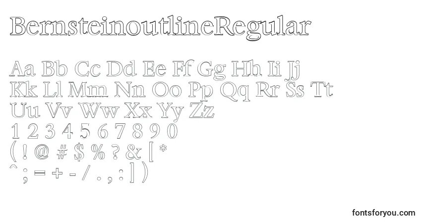 Шрифт BernsteinoutlineRegular – алфавит, цифры, специальные символы