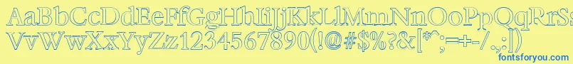 BernsteinoutlineRegular Font – Blue Fonts on Yellow Background