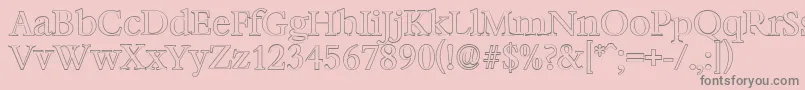 BernsteinoutlineRegular-Schriftart – Graue Schriften auf rosa Hintergrund