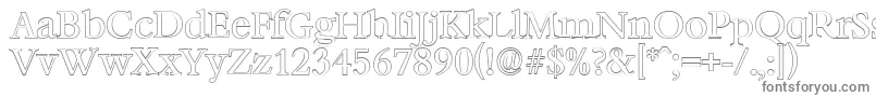 フォントBernsteinoutlineRegular – 白い背景に灰色の文字