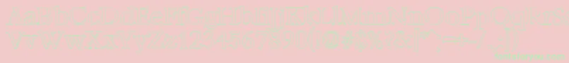 BernsteinoutlineRegular-Schriftart – Grüne Schriften auf rosa Hintergrund