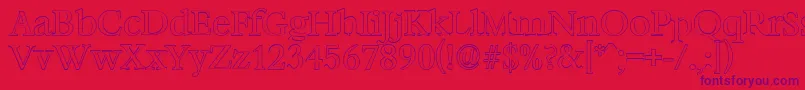 BernsteinoutlineRegular Font – Purple Fonts on Red Background