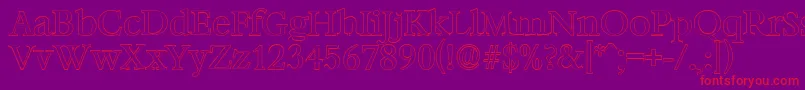 BernsteinoutlineRegular Font – Red Fonts on Purple Background