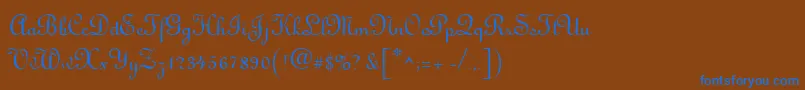 Antigua Font – Blue Fonts on Brown Background