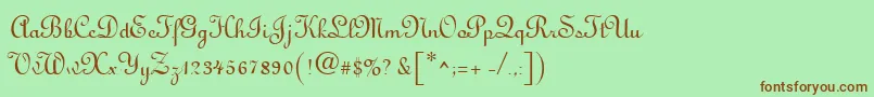 Antigua-fontti – ruskeat fontit vihreällä taustalla