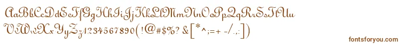 Antigua-fontti – ruskeat fontit valkoisella taustalla