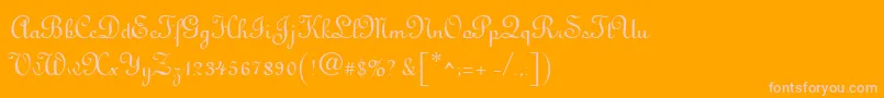 フォントAntigua – オレンジの背景にピンクのフォント