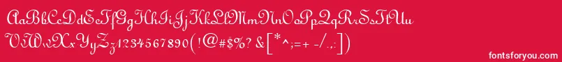 Antigua-Schriftart – Weiße Schriften auf rotem Hintergrund