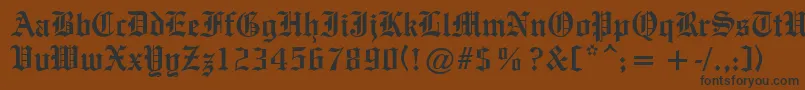 OldeEnglishe-fontti – mustat fontit ruskealla taustalla