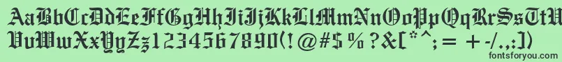 OldeEnglishe Font – Black Fonts on Green Background