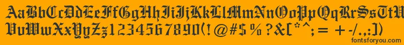 OldeEnglishe Font – Black Fonts on Orange Background