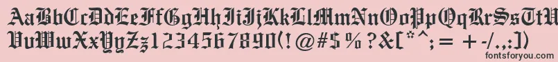 OldeEnglishe Font – Black Fonts on Pink Background