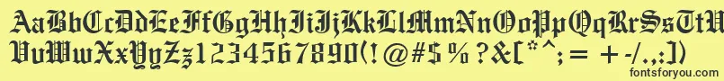 OldeEnglishe Font – Black Fonts on Yellow Background