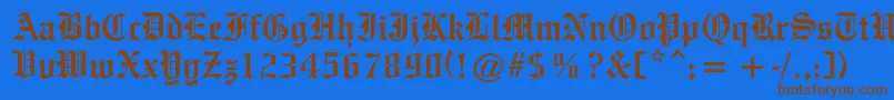 OldeEnglishe Font – Brown Fonts on Blue Background