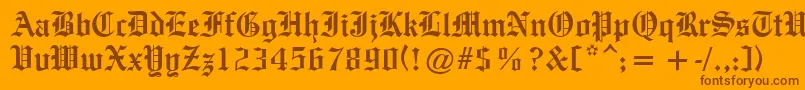OldeEnglishe Font – Brown Fonts on Orange Background
