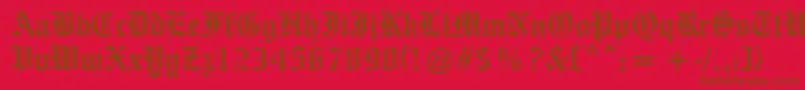 OldeEnglishe Font – Brown Fonts on Red Background