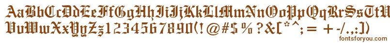 OldeEnglishe-fontti – ruskeat fontit valkoisella taustalla