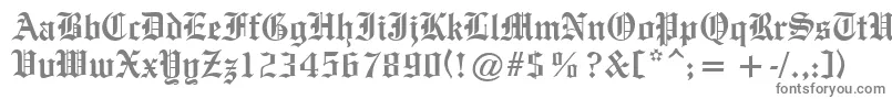 OldeEnglishe-fontti – harmaat kirjasimet valkoisella taustalla