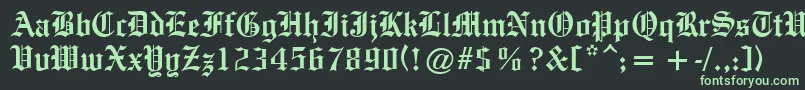 OldeEnglishe Font – Green Fonts on Black Background