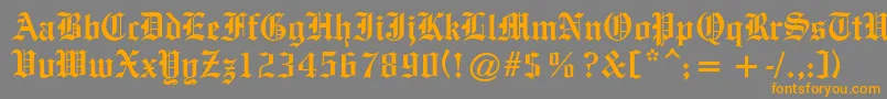 OldeEnglishe Font – Orange Fonts on Gray Background