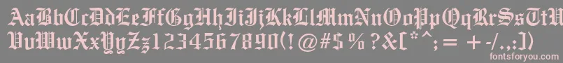 OldeEnglishe Font – Pink Fonts on Gray Background