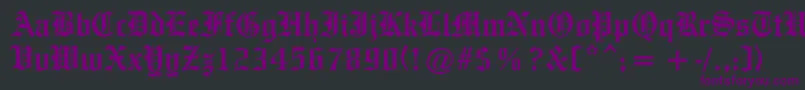 Czcionka OldeEnglishe – fioletowe czcionki na czarnym tle