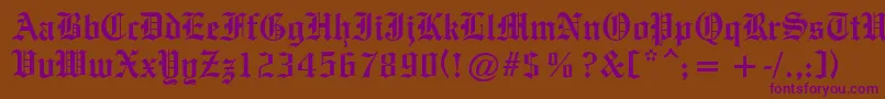 OldeEnglishe Font – Purple Fonts on Brown Background