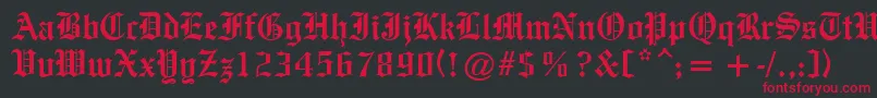 OldeEnglishe Font – Red Fonts on Black Background