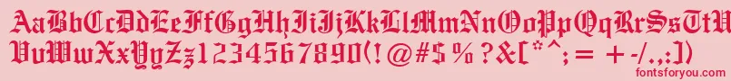 OldeEnglishe Font – Red Fonts on Pink Background