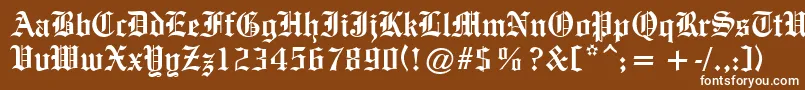 OldeEnglishe Font – White Fonts on Brown Background