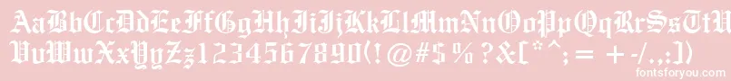 OldeEnglishe Font – White Fonts on Pink Background