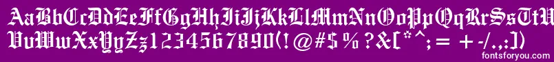OldeEnglishe Font – White Fonts on Purple Background