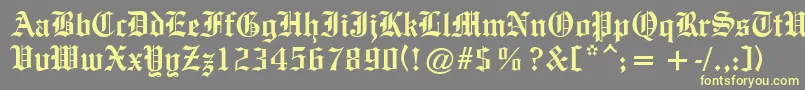 OldeEnglishe Font – Yellow Fonts on Gray Background