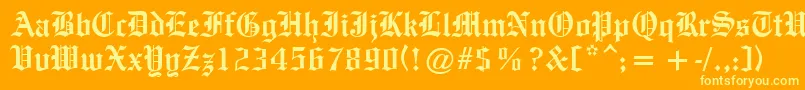 OldeEnglishe Font – Yellow Fonts on Orange Background