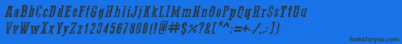 Шрифт Go2OldWesternItalic – чёрные шрифты на синем фоне