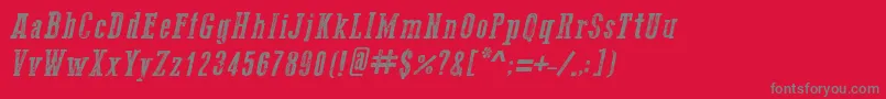 Go2OldWesternItalic-Schriftart – Graue Schriften auf rotem Hintergrund