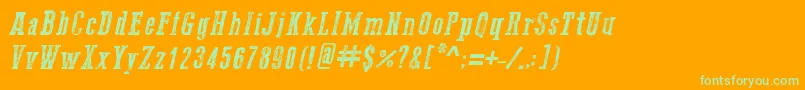 Go2OldWesternItalic Font – Green Fonts on Orange Background