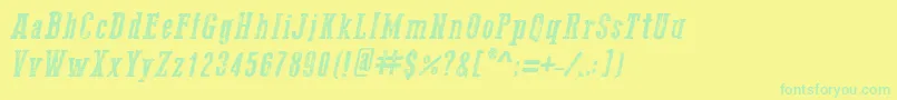 Go2OldWesternItalic Font – Green Fonts on Yellow Background