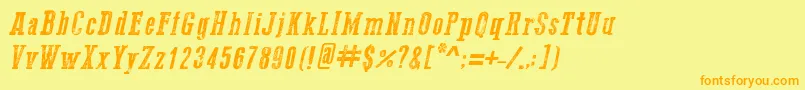Go2OldWesternItalic Font – Orange Fonts on Yellow Background