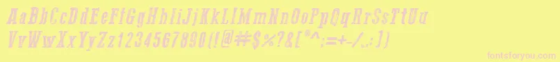 Go2OldWesternItalic Font – Pink Fonts on Yellow Background