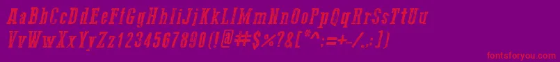 Go2OldWesternItalic-Schriftart – Rote Schriften auf violettem Hintergrund